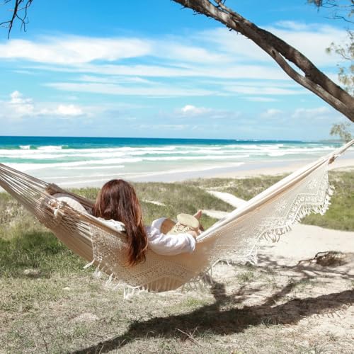 Vivere Authentic Brazilian Elegant Hammock - 450 lb Capacity - color: Antique