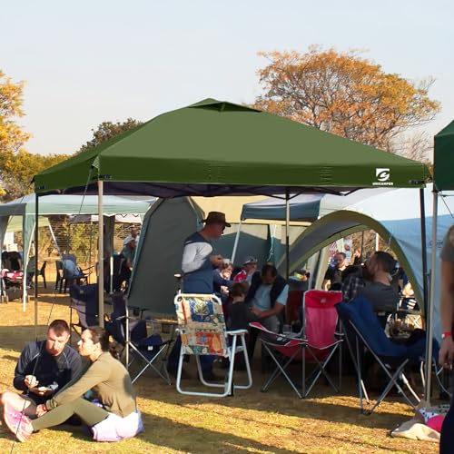 10x10 Pop Up Canopy Replacement Top Cover with Air Vent for Straight Leg Canopy Tent, Waterproof for Outdoor Garden Patio Camping Sun Shade(Frame NOT INCUDE) (Military Green) - color: Military Green-2PCS