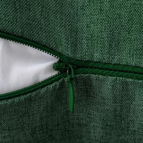 MIULEE Pack of 2 Decorative Outdoor Solid Waterproof Throw Pillow Covers Faux Linen Garden Farmhouse Cushion Cases for Patio Tent Balcony Couch Sofa 16x16 Inch Emerald Green - color: Emerald Green, size: 16" x 16" (Pack of 2)