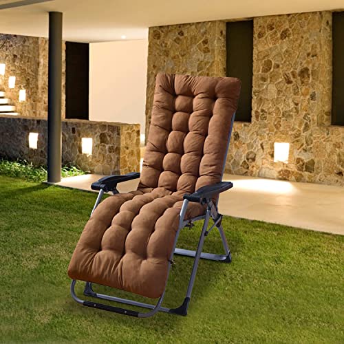 Moclever 67x22x3in Zero Gravity Chair Cushion, Thick Padded Recliner Cushion with 6 Ties, Soft Lounge Chair Pad for Indoor Outdoor Rocking Chair, Sofa, Swing Bench - Coffee