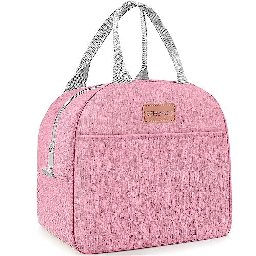 Lunch Bag for Women & Men Adult Insulated Lunch Box, Small Leakproof Cooler Food Lunch Containers Reusable High Capacity Lunch Tote Bags for Work, Travel, Outdoor (Pink) - color: Pink