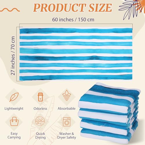 Mixweer 8 Packs Microfiber Beach Towel Bulk 60 x 28 Inch Sand Free Travel Large Microfiber Pool Swim Multi Style Beach Towel Blanket for Adult on Vacation Accessories (Simple Style) - style: Simple style