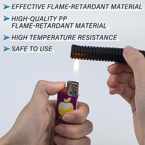 Kanayu Split Wire Loom Tubing Flame Retardant Wire Covering High Temperature Cable Sleeves Split Protector Cable Conduit for Industrial Electrical Automotive Marine(1/2''-100 ft,Black) - color: Black, size: 1/2 Inch 100ft