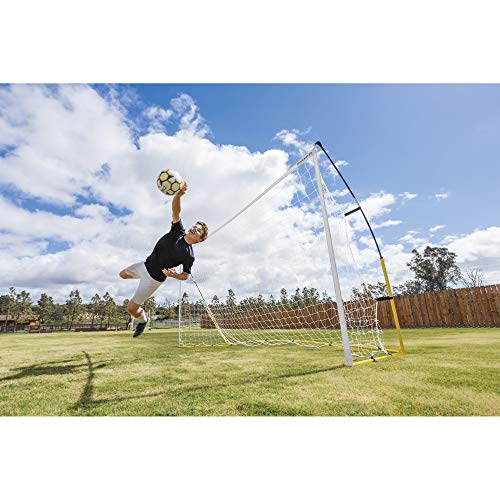 SKLZ Quickster Soccer Goal - Portable Goal for Backyard & Field - Durable Tension-Tite Frame & Heavy Gauge 2-Ply Net - Adjustable Click-Lock Poles, Metal Stakes - Carrying Case with Handle - style: 12 x 6 Feet