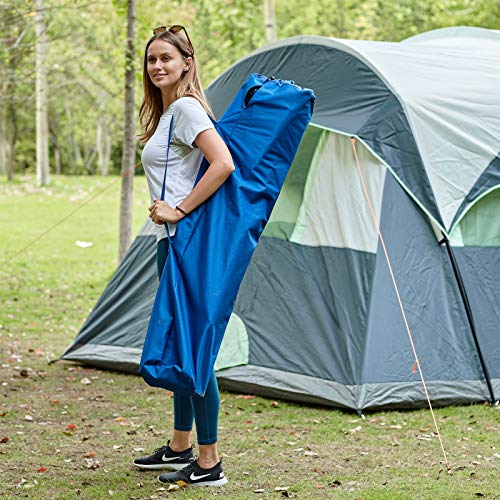 EVER ADVANCED Tall Camping Directors Chair with Cup Holder 31", Bar Height Folding Chair for Camping, Sports with Carry Bag, Mesh Pockets and Footrest, Heavy Duty 300 lbs, Blue - color: Blue, style: Fabric