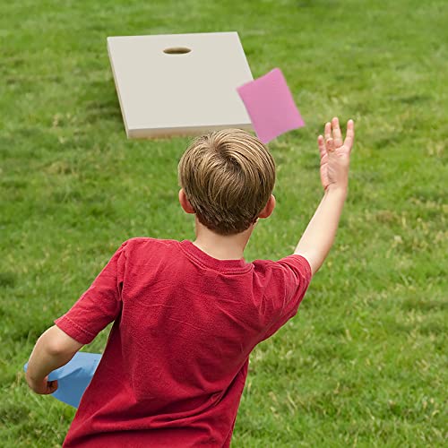 Nattork Cornhole Bags Set of 8 - Premium Corn Hole Bean Bags for Tossing - All Weather Resistant 8 Duck Cloth Double Stiched Corn Hole Bags and Tote Bags - Regulation Size - color: Blue & Pink