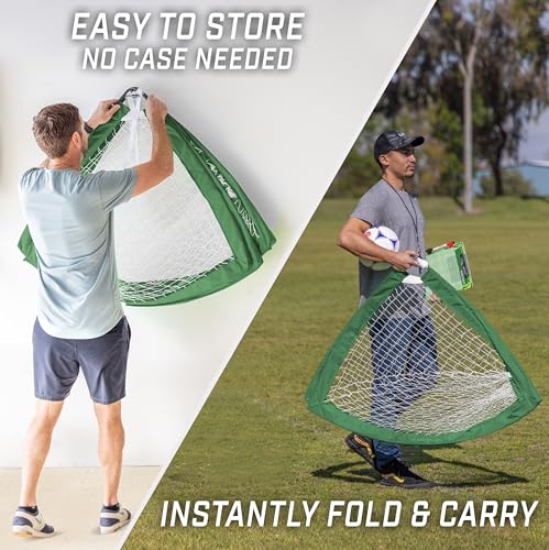 GoSports Portable Soccer Goals for Kids - 13 Color Options - Choose 4 x 3 ft or 6 x 4 ft - Team Tone Pop Up Nets for Backyard - color: Dark Green, style: 4 ft x 3 ft