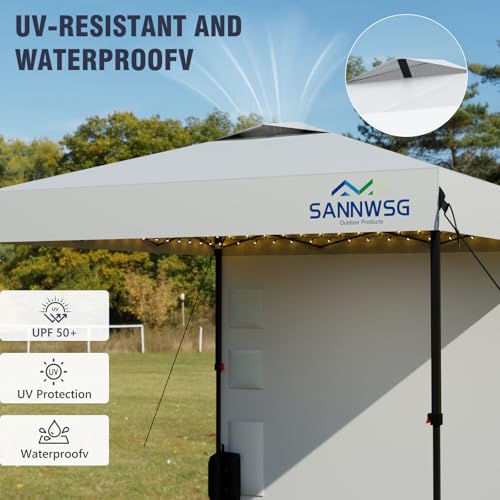 8X8 Pop Up Canopy Tent,Removable Pockets Sidewall for Extra Storage,Easy Up Canopy,Heavy Duty One Person Set Up Event Tent,White - style: 8X8 FT