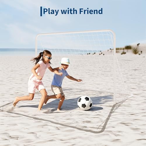 Portable Soccer Goal, Foldable Pop-Up Backyard Soccer Net with Frame and Carry Bag, Football Training Equipment Practice Training Goals for Kids & Adults, Easy Setup - size: 6x4FT(White)