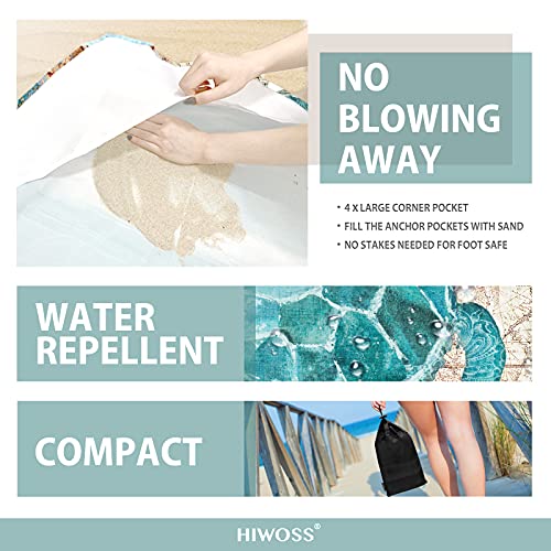 Beach Blanket Waterproof Sandproof Oversized 95”x 80”,Sand Free Beach Mat with Corner Pockets,Portable Mesh Bag for Beach Festival,Picnic,Travel and Outdoor Camping (Seaturtle) - color: Seaturtle