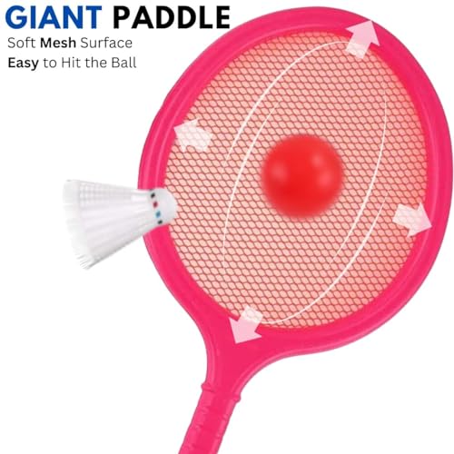 Badminton Racket Set for Kids, Toddlers with Paddles, Ball and Birdie - Junior Kindergarten Student Outdoor Sports Tennis Racquet Play Game Beach Toys - style: 2-Pack