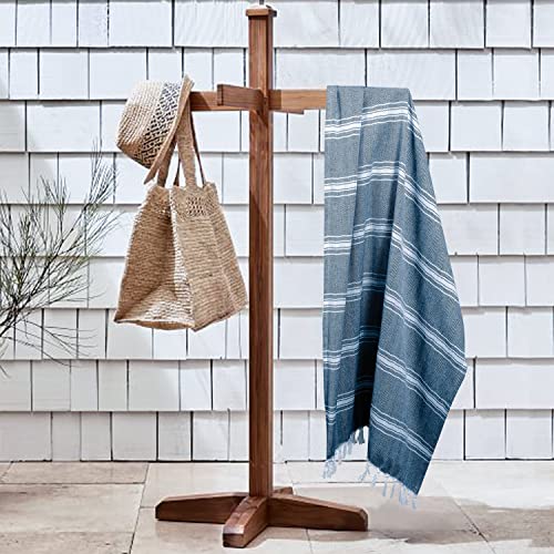 Belizzi Home Peshtemal Turkish Towel Chevron Beach Towels Oversized 36x71 Set of 6, Beach Towels for Adults, Soft Durable Absorbent Extra Large Bath Sheet Hammam Towel - Navy Blue - color: Navy, size: 6 Pack
