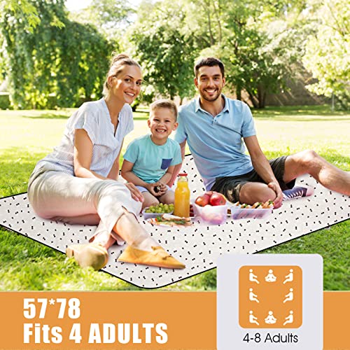 Extra Large Picnic Outdoor Blankets with Carry Strap, Oversized 78"x57" Waterproof & Sand Proof Portable Camping Mat, Outdoor Beach Mat ,Indoor(Brown) - color: Brown Flower