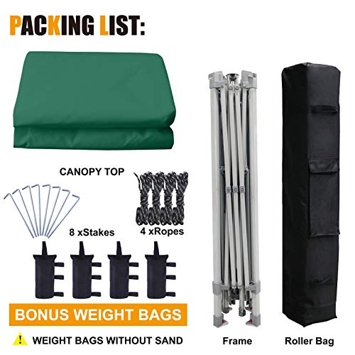 COOSHADE 13x13Ft Pop Up Canopy Tent Instant Folding Shelter 169 Square Feet Large Outdoor Sun Protection Shade(Forest Green and Dark Grey) - color: Forest GN/Grey1