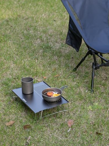 WildCall Ultralight Backpacking Table, Mini Folding Camping Table with Carry Bag, Compact Portable Aluminum Table for Hiking, Backpacking, Cooking, Beach, Travel Gear - color: Gunmetal