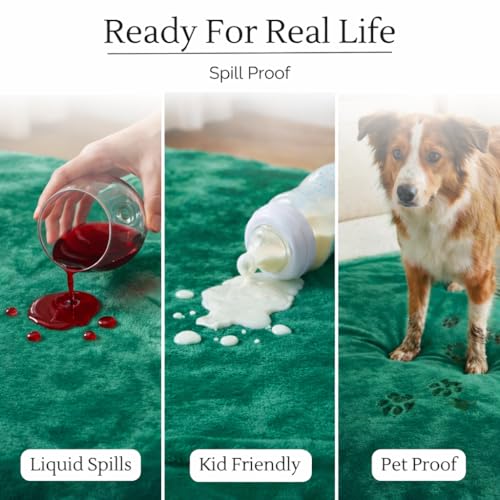 Waterproof Blanket for Bed Intimacy (80"x 60" Queen Size) Reversible Fleece | Sherpa, Love Blanket, Water Proof TPU Stain Proof Couch Furniture Mattress Winter Large Dog Bed Cover - Green - color: Green, size: 80 x 60 inch