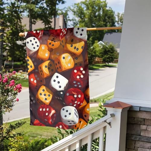 games dice set Printing Garden Flags 12x18in for Yard Decoration with 3cm Pole Position Width (Flag Only, No Flagpole Included)