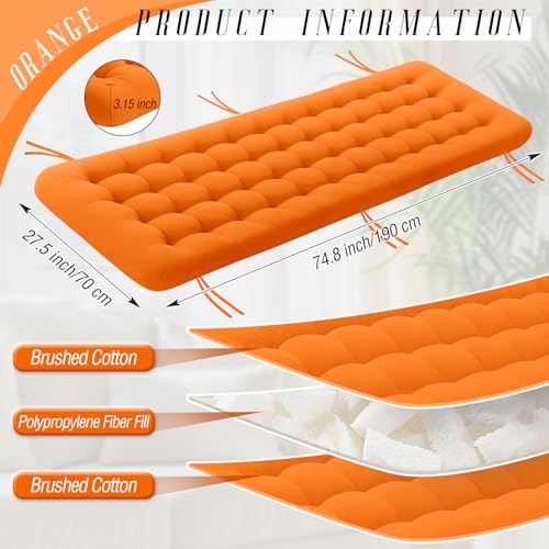 Vercraft Long Floor Cushion Large Floor Cushion with Brushed Cotton 74.8 x 27.5 x 3.15 in Jumbo Lounger Pillow for Outdoor Indoor Bay Window Meditation Yoga Reading Sleeping(1 Pc,Orange) - color: Orange