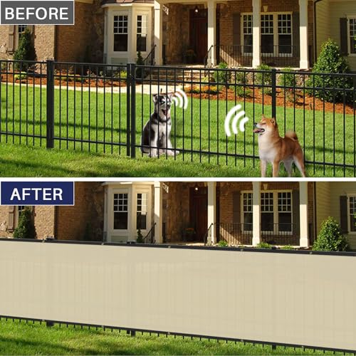 Windscreen4less 4' x 3' Privacy Fence Screen Heavy Duty Windscreen Fencing Mesh Fabric Shade Net Cover with Brass Grommtes for Outdoor Wall Garden Yard Pool Deck Beige - color: Beige, size: 4' x 3'