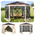 Tecoom 6-Sided 12x12ft Pop Up Gazebo Tent, Screen House with Mosquito Netting Canopy, Portable Large Sun Shelter with Removable Siedwalls for Camping, Outdoor, Garden, Activities - size: 11.8x11.8ft