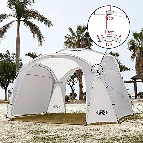 UNP Easy Beach Tent Pop Up Canopy UPF50+ Tent with Side Wall, Ground Pegs, and Stability Poles, Sun Shelter Rainproof, Waterproof for Camping Trips, Backyard Fun, Party Or Picnics - color: White, size: 15 x 15 ft
