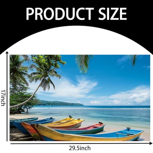 Tropical Beach Boats Indoor Door Mat for Entryway, 17x29.5 Inch, Colorful Coastal Scene Floor Doormat for Home Decor, Non-Slip Rug Mat for Living Room, Kitchen, Bedroom, Gifts for Beach Lovers - color: Color34