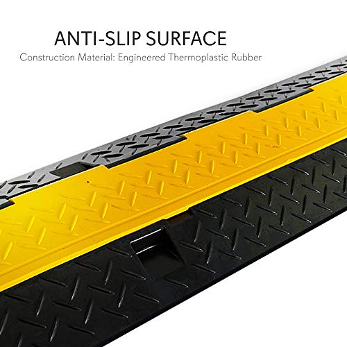 Pyle Durable Cable Protective Ramp Cover - Supports 11000 lbs, Single Channel Heavy Duty Cord Protection with Flip-Open Top Cover, 39.4”x5.11”x1.8” Cable Concealer for Indoor, Outdoor Use - PCBLCO102 - style: 1 Pack