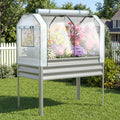 Lineware Galvanized Raised Garden Bed with Self-Watering System, Elevated Planter Boxes Outdoor with Legs and PE Cover for Vegetables and Flowers, Backyard, Patio, Balcony, 48x24x56 in - size: 48x24x56 in