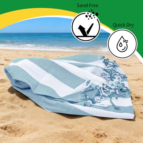 12 Pack Turkish Beach Towel 36"x71" Extra Large Beach Towels Sand Free Bath Towels Adults Lightweight Quick Dry Pool Towels Blue - color: Blue, size: 12 Pack