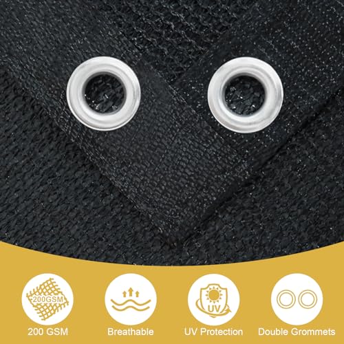 Shade&Beyond Customized Size 90% Sun Shade Cloth with Grommets, 08' X 10' Pergola Shade Cover Canopy, Mesh Tarp Sun Screens for Patio, Outdoor, Garden, Backyard, Black, GN05 - color: Black, size: 0 8' X 1 0'
