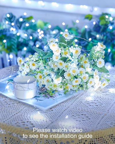 Minetom Solar String Lights, 2 Packs Total 66Ft 200 LED Solar Fairy Lights, Waterproof Solar Lights for Outside Patio Yard Tree Wedding Christmas, Pure White - color: Pure White, size: 2 Packs