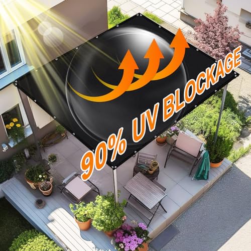 Artpuch 90% Sun Shade Cloth, 3 x 6 FT Pergola Shade Cover Canopy with Grommets, Sun Screen Fabric Tarp for Patio, Outdoor, Garden, Backyard, (Customized Available) Black, DZ09 - color: Black, size: 0 3' x 0 6'