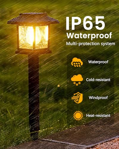 Albelt Solar Pathyway Lights Outdoor, 2 Pack Waterproof Solar Garden Lights with Auto On/Off, Landscape Lighting for Garden, Yard, Pathway, Patio, Driveway Decor - size: 2 Pack