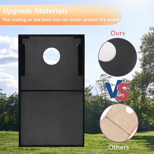Cornhole Set, Regulation/Tailgate Size Cornhole Boards with 8 Bean Bags and Carrying Case, 4x2/3x2 Corn Hole Outdoor Game Toss Board for Adults Outside Activities - color: 3'x2' Natural Wood