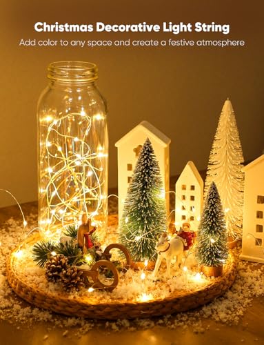 Minetom 12 Pack Fairy Lights Battery Operated String Lights 8 Modes, 7ft 20LED Warm White Waterproof Silver Wire Twinkle Lights, Firefly Starry Moon Lights for Mason Jars DIY Christmas Wedding Party - color: Warm White, size: 12 Pack