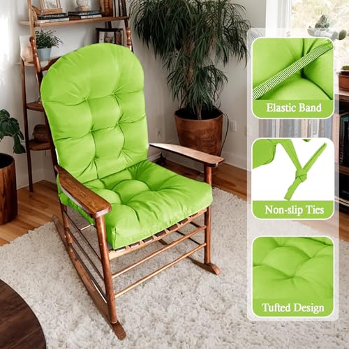 Adirondack Chair Cushion, Waterproof Outdoor Seat Cushions for Patio Furniture, Thick High Back Replacement Pad for Porch Lawn Wicker Dining Desk Chair, Rocking Chair Cushion, Fruitgreen - color: Fruitgreen