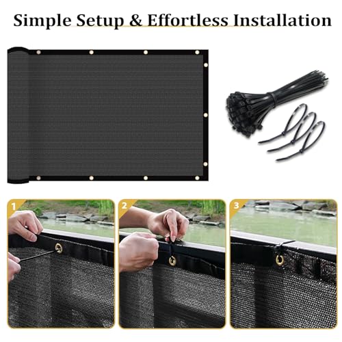 Shade&Beyond 3'x1' Dark Grey Privacy Screen 90% Visibility Blockage Fence Sreen 170 GSM Fencing Mesh Fence Panel for Wall Garden Yard Backyard Indoor Outdoor Home Decoration,A515 - color: Dark Gray, size: 3'x1'Customized