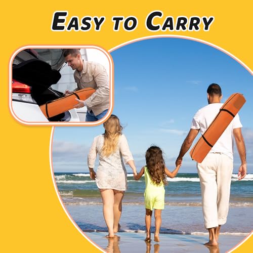 Instant Pop Up Baby Playpen with UV Canopy & Safety Lock, Portable Outdoor Beach Tent Play Yard for Toddlers, Breathable Mesh & Carry Bag, Indoor & Backyard Use (Orange) - color: Orange
