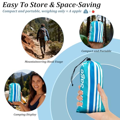 Beach Blanket Waterproof Sandproof Beach Mat 79" X 83" for 2-8 Adults, Sand Free Mat Quick Drying for Travel, Camping, Hiking with 4 Stakes & 4 Corner Pockets (Stripe) - color: Stripe