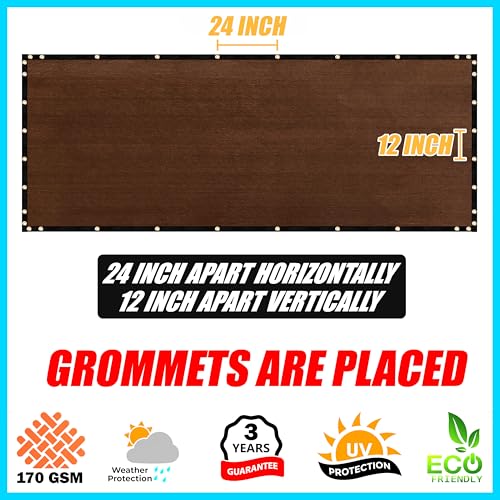 ShadeMart 4' x 50' Brown Fence Privacy Screen Windscreen Shade Fabric Cloth HDPE, 90% Visibility Blockage, with Grommets, Heavy Duty Commercial Grade, Cable Zip Ties Included (We Customize Size) - color: Brown, size: 0 4' x 5 0'