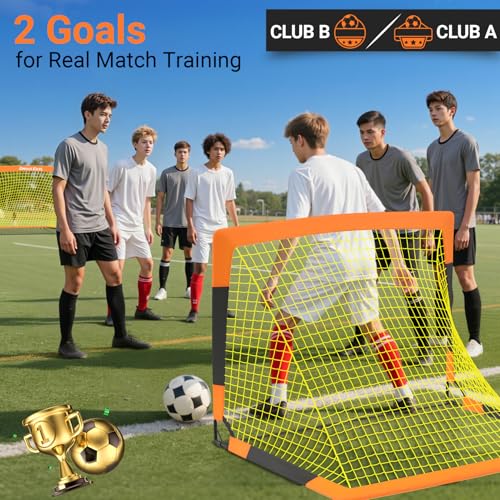 Dimples Excel Soccer Goals Kids Net for Backyard 7x5, 5x3.6, 4x3, 3x2.2 FT - style: 4x3 FT, 2 Set