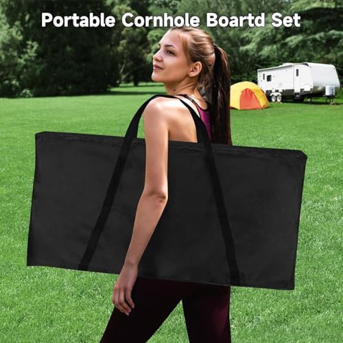 Cornhole Board Set 4x2 Regulation Size Cornhole Set with Carrying Bags & 8 Bean Bags Corn Hole Boards Bean Toss Game for Adults Family Outdoor Lawn Outside Backyard Games - color: Deer, size: 4*2FT