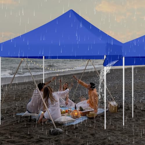 Rainmae 2 Pack Heavy Duty Rain Gutter for Pop Up Canopy, Upgraded Oxford Rain Gutter for 10ft Canopy Tents, Replacement Accessory for Summer Outdoor Events, Easy Drainage Blue