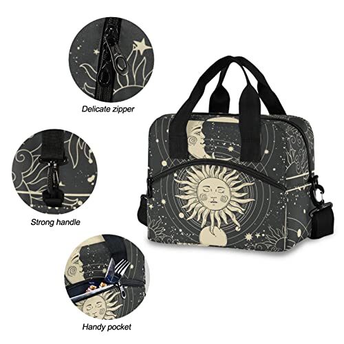 Astrology Tarot Goth Insulated Lunch Bag Reusable Lunch Tote Bag Cooler Bag for Women Men Adult Lunch Box with Adjustable Shoulder Strap Leakproof Lunch Bag for Work School Picnic Camping - color: Astrology Tarot Goth