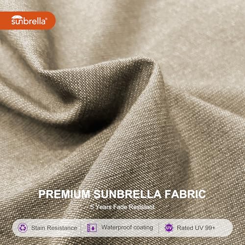 PURPLE LEAF 9' X 12' Cantilever Outdoor Patio Umbrella Large Heavy Duty 360° Rotation Double Top Offset Rectangular Umbrellas for Backyard Deck Pool, Spectrum Sand - color: Spectrum Sand, size: 9' X 12'