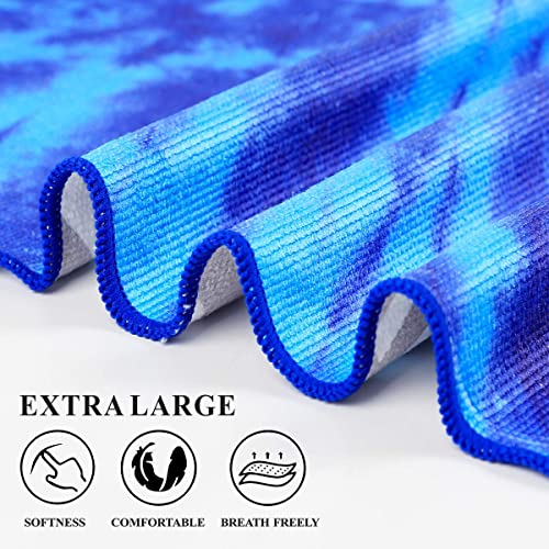 2 Packs Oversized Beach Towel Set Extra Large Big XL Pool Camping Swim Clearance Towels 36x72 Soft Blanket Cruise Essentials Accessories Must Haves Vacation Necessities Adult Gifts Stripe Boho Blue - color: At 2 Pack - Boho and Stripe