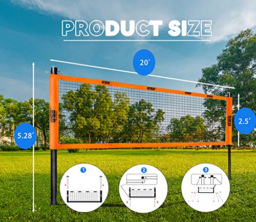 GSE Games & Sports Expert Outdoor Yard Sports Net Game Set for Backyards, Parks, Beach, Lawn. Volleyball Set, Badminton Set OR Volleyball & Badminton Combo Set Available - style: Pro Badminton Set
