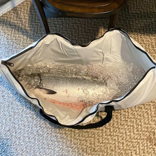 Buffalo Gear Insulated Fish Cooler Bag Portable Fish Kill Bag Keep Ice-cold More Than 48 Hours - color: White, size: 40x18in