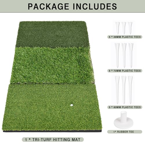 Premium Golf Hitting Mat, 10mm Foam Padding with Rubber Backing Golf Mat, Golf Practice Mat for Indoor and Outdoor Training - style: Tri-Turf Mat