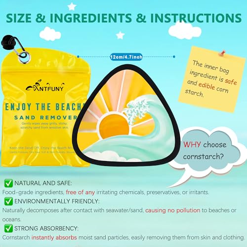 Triangle Sand Remover for Beach Sandproof Cleaner Eraser Essential Travel Wipe Off Mitt Duster Brush Cup Holder Game Toy Ship Accessories Summer Vacation Hawaii Trip Honeymoon Gift for Family Women - color: 1pcs Shine Yellow